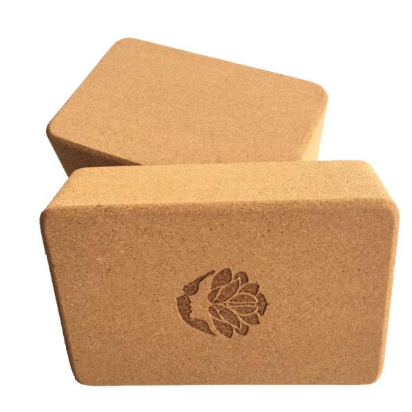 Natural cork yoga brick