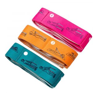 flexible yoga stretching strap with posture guide