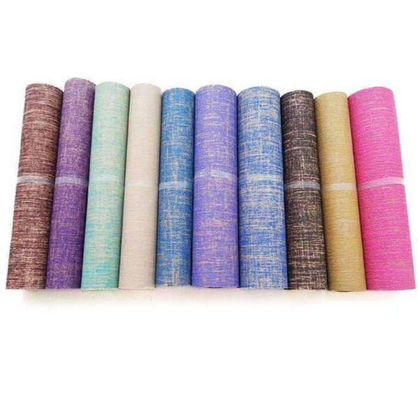rolled various colors exercise yoga mat made of Jute/hemp/linen fabric.
