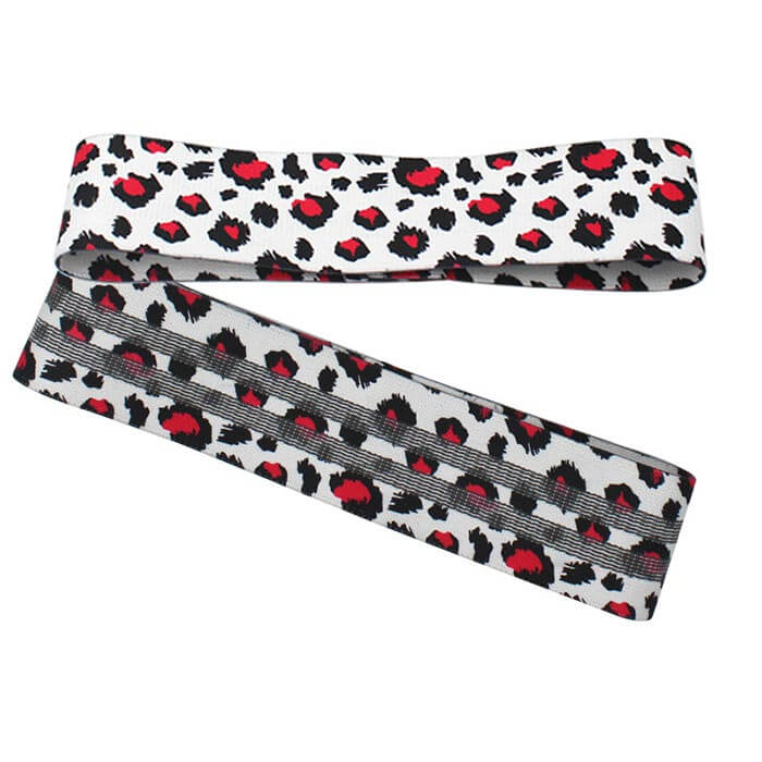 detail of White Leopard Print Booty Bands Hip Circle Provided by Sunbear Sport