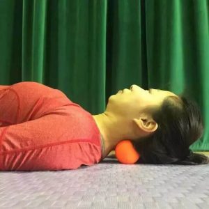 relax suboccipital muscle group with a massage ball