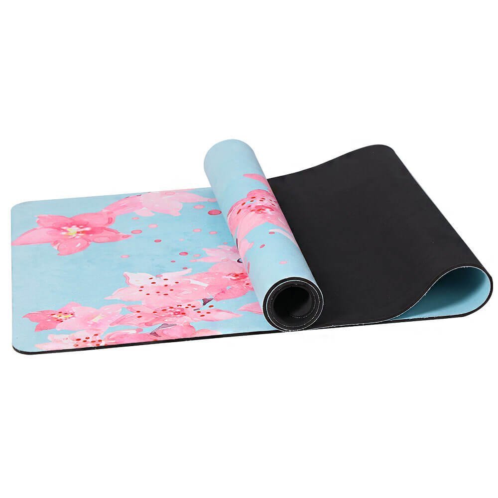 Eco Friendly Exercise Mat Printed Organic Microfiber/suede Travel Yoga With  Natural Rubber Earthing Custom - Yoga Essentials Brand OEM